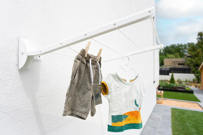 Sauvic White Foldable Wall Clothes Airer, Steel, 54 x 14.5 x 14 cm