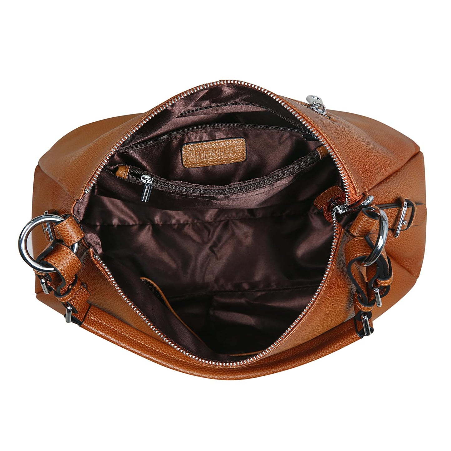 HESHE Leather Purses and Handbags Hobo Shoulder Bags Tote Bag Crossbody Purse Ladies Designer Satchel Bags (Sorrel)
