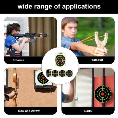 3 Inch Splatter Targets for Shooting Range Targets, 2 Roll/100 Pcs Shooting Splatter Target Stickers, Self Adhesive Target Reactive Paper Sticker for Archery Bow Practice