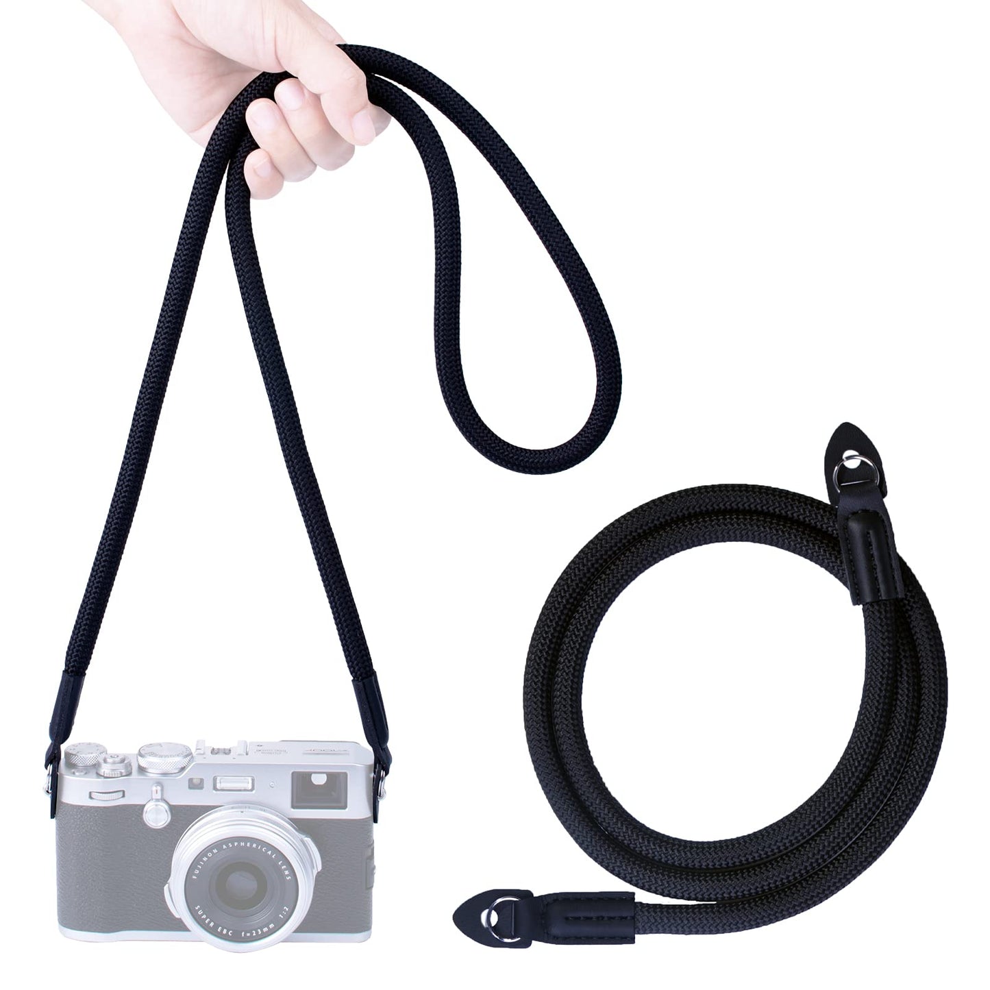 VKO Camera Strap,Climbing Rope Camera Strap for DSLR SLR Mirrorless Camera Neck Shoulder Strap 120cm Black