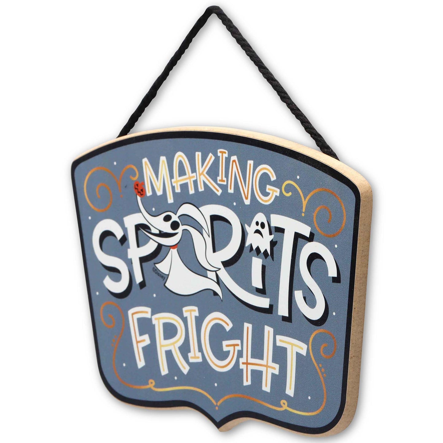 Disney The Nightmare Before Christmas Making Spirits Fright Hanging Wood Wall Decor - Fun NBC Christmas Decoration for Home