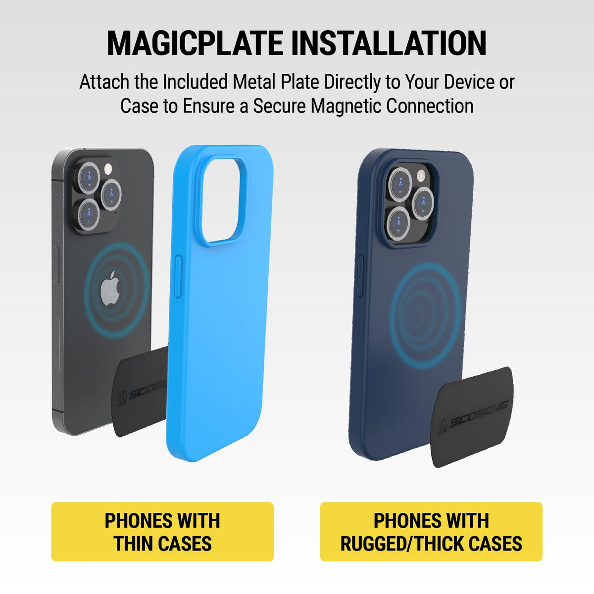 Scosche MAGWDM MagicMount Magnetic Car Phone Holder - Strong Magnet Mount for iPhone and Android - Secure Magnetic Cell Phone Mount for Window/Dash - Universal 360° Adjustable Mobile Cellphone Holder