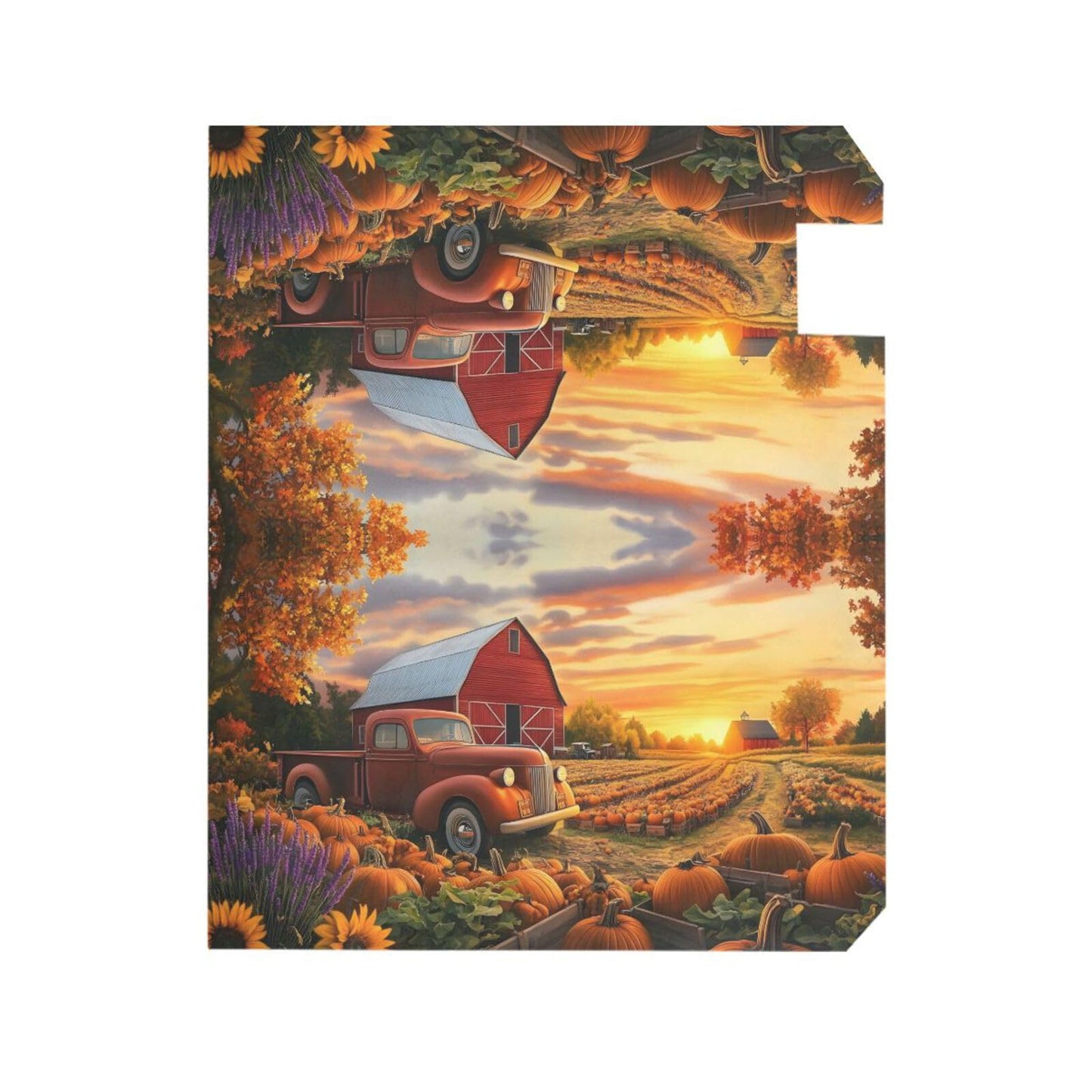 Red Truck Fall Autumn Field Magnetic Mailbox Cover MailWraps Garden Yard Home Decor for Outside Standard Size-18"x 20.8"