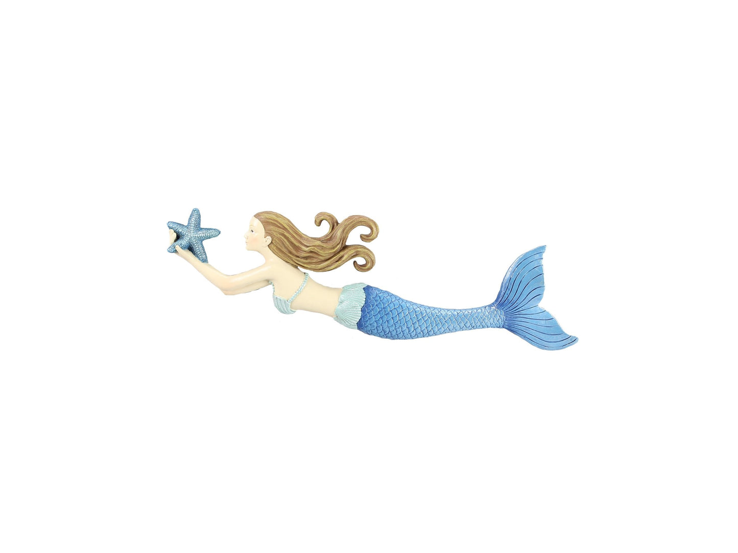 Young's Inc. Resin Mermaid Wall Art – 14”L x 3.5”H Nautical Decor Piece – Beach Decorations for Home – Wall Sculptures