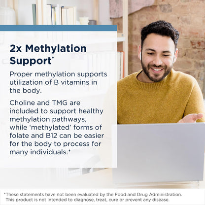 Designs for Health Methylated Vitamin B Complex - Vitamin B Supplements with B12 Vitamins, B1, B3, Niacin, B6, Folate & Biotin - Methylated Multivitamin for Metabolic + Heart Health (120 Capsules)