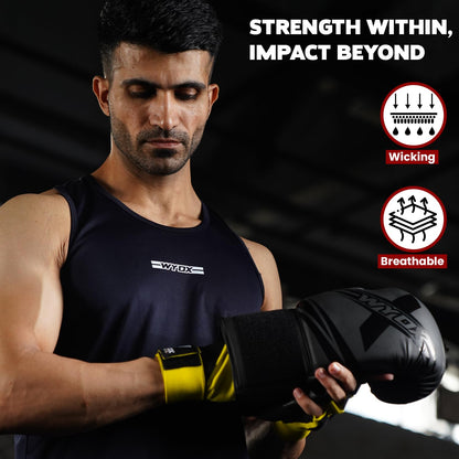 WYOX Gel Boxing Hand Wraps Inner Gloves for Men & Women, 80cm Quick Wrist Straps, Padded Knuckle Protection for Muay Thai Kickboxing, Hand Wraps for Boxing & Martial Arts (Glow Yellow, XS)