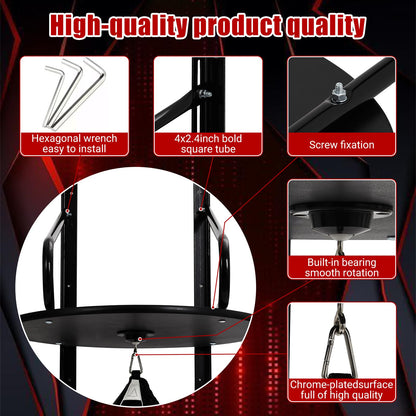Heavy-Duty Adjustable Speed Bag Platform, 24-Inch Wall Mount Boxing Kit with 360° Swivel for Professional Home Gym Training