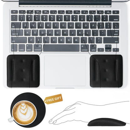 VAGAU Wrist Rest for Keyboard and Mouse - Ergonomic Memory Foam Pad for Laptop, Office, Computer - Comfortable Typing Support for Wrist Pain & Carpal Tunnel Relief (Black)