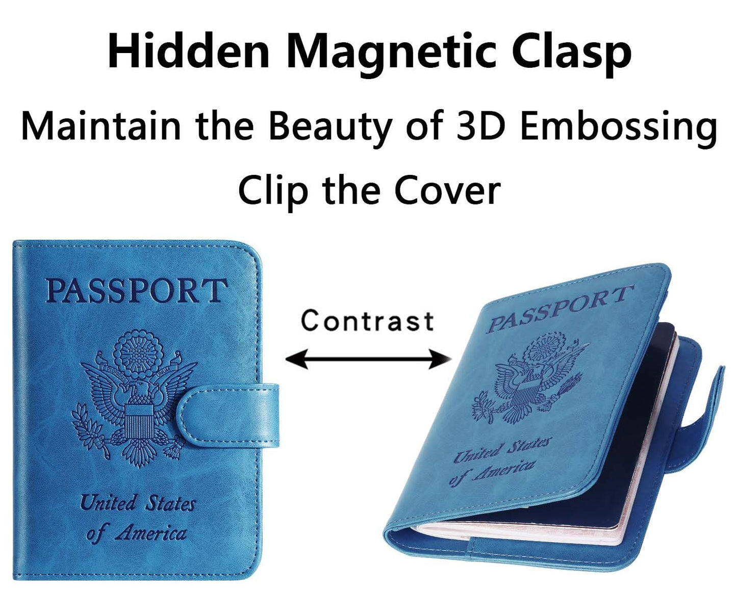 Airtag Passport Holder Cover Wallet RFID Blocking Leather Case Travel Essentials Luggage Accessories Travel Must Have(118#Blue)