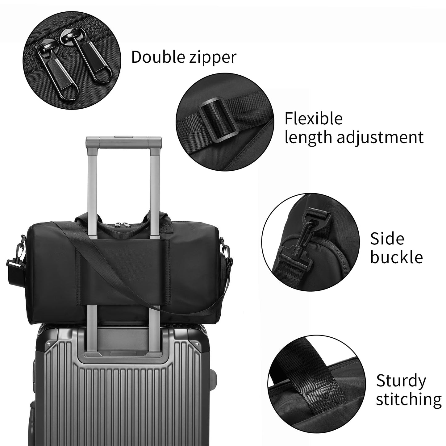 UMydeal Gym Bags for Men, Small Duffle Bag for Travel, Waterproof Overnight Bag with Shoe Compartment, Cordura Sports Bag for Fitness/Short Trip