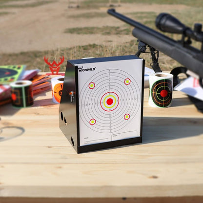 Highwild BB Trap Target (Airgun Only) with 10pcs 7" X 9" Paper Targets and 2 Spinner Targets