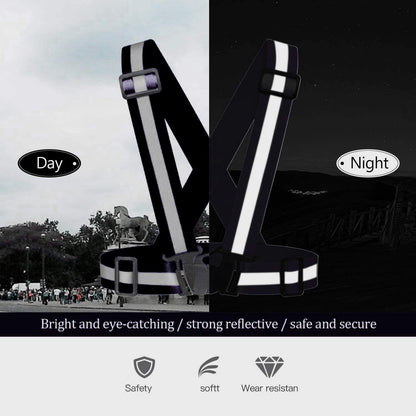 Awnuuw Reflective Vest Running Gear 3Pack, Adjustable Safety Vests High Visible Reflective Belt Straps for Night Running, Outdoor Cycling, Motorcycle, Dog Walking (Green,Black,Orange)