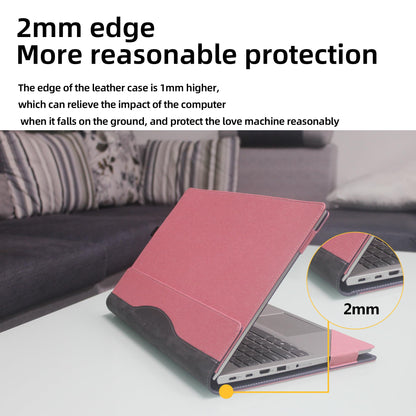 VEVOOD Laptop Case for DELL Latitude 5550 Laptop 2-in-1 |Latitude 5540 5530 5520 Laptop All Inclusive Drop Case 15.6" PU Leather Inside Pocket Cover (Pink)