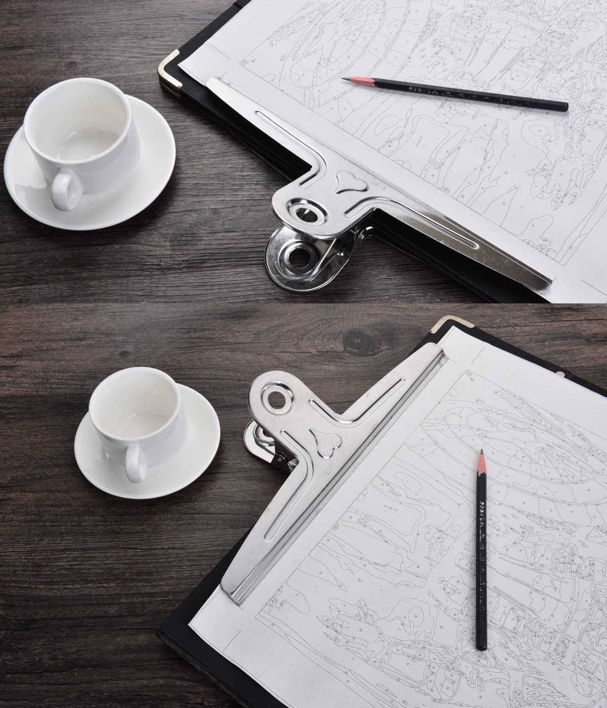 Coideal Extra Large Bulldog Paper Clips, 30cm Jumbo XXL Easel Clips Stainless Steel 2 Pcs Heavy Duty Binder Clamps for Office File (Silver, 11 4/5 Inch)