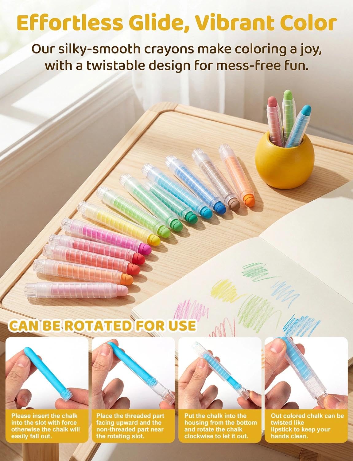 ZHBDMGK Sidewalk Chalk Set with Holder for Kids, 12Pcs Toddler Chalk in 12 Colors for Blackboard Drawing Writing Toys Gift Party Favors