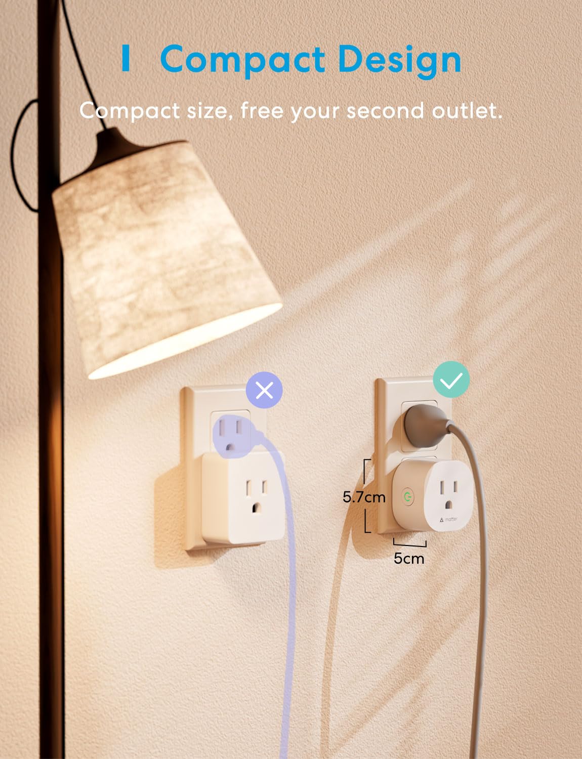 meross Matter Smart Plug Mini, FFS Easy Setup, 100% Privacy Smart Outlet, Compact Size, Support Apple Home, Alexa, Google Home with Schedule and Timer, App and Voice Control, 2.4G Wi-Fi Only (4 Pack)