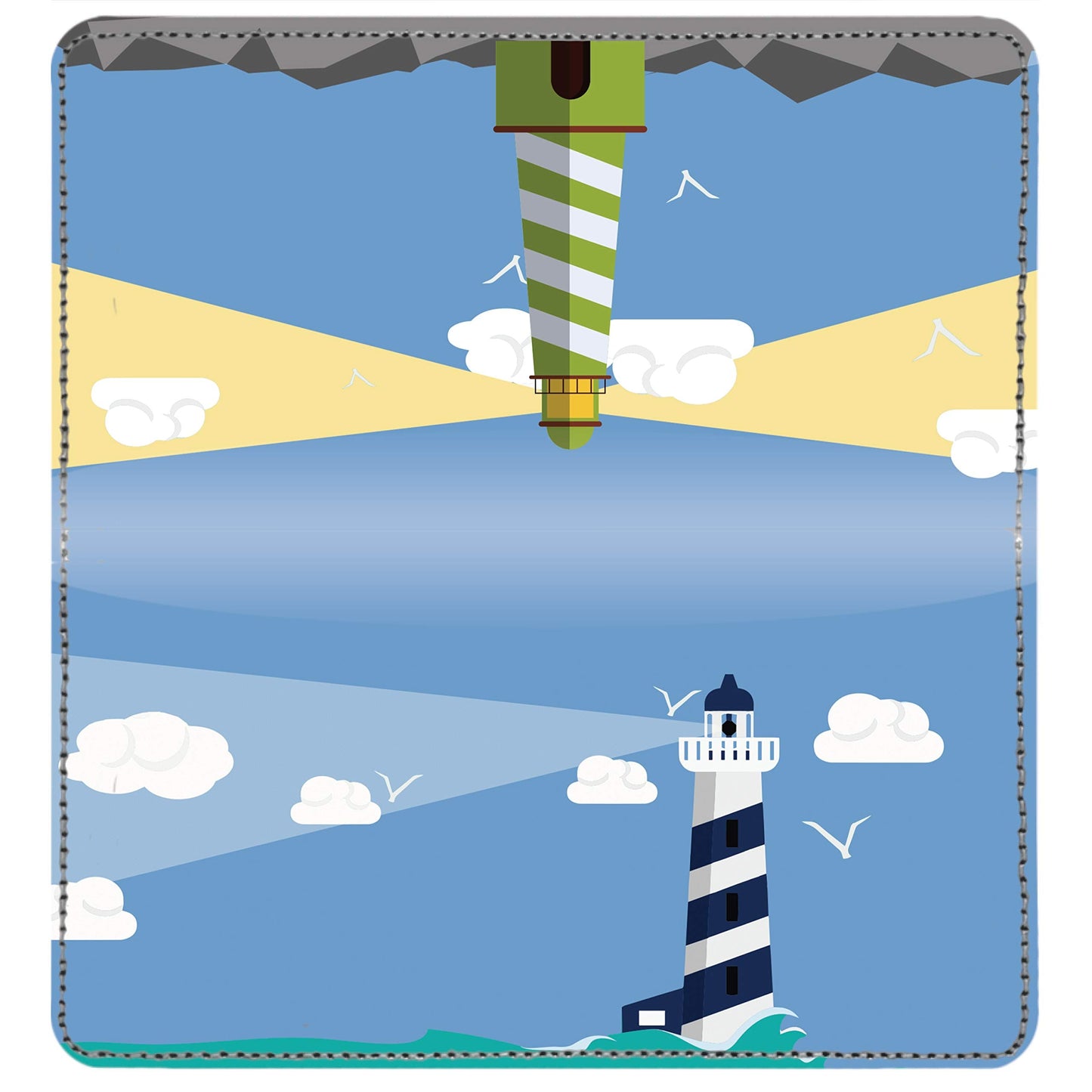 Splendid Lighthouse Personal Leather Checkbook Cover for Top Tear Personal Checks