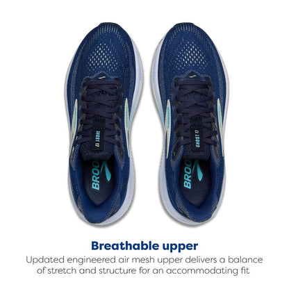 Brooks Women’s Ghost 17 Neutral Running Shoe - Navy/Green/Turquoise - 7 Wide