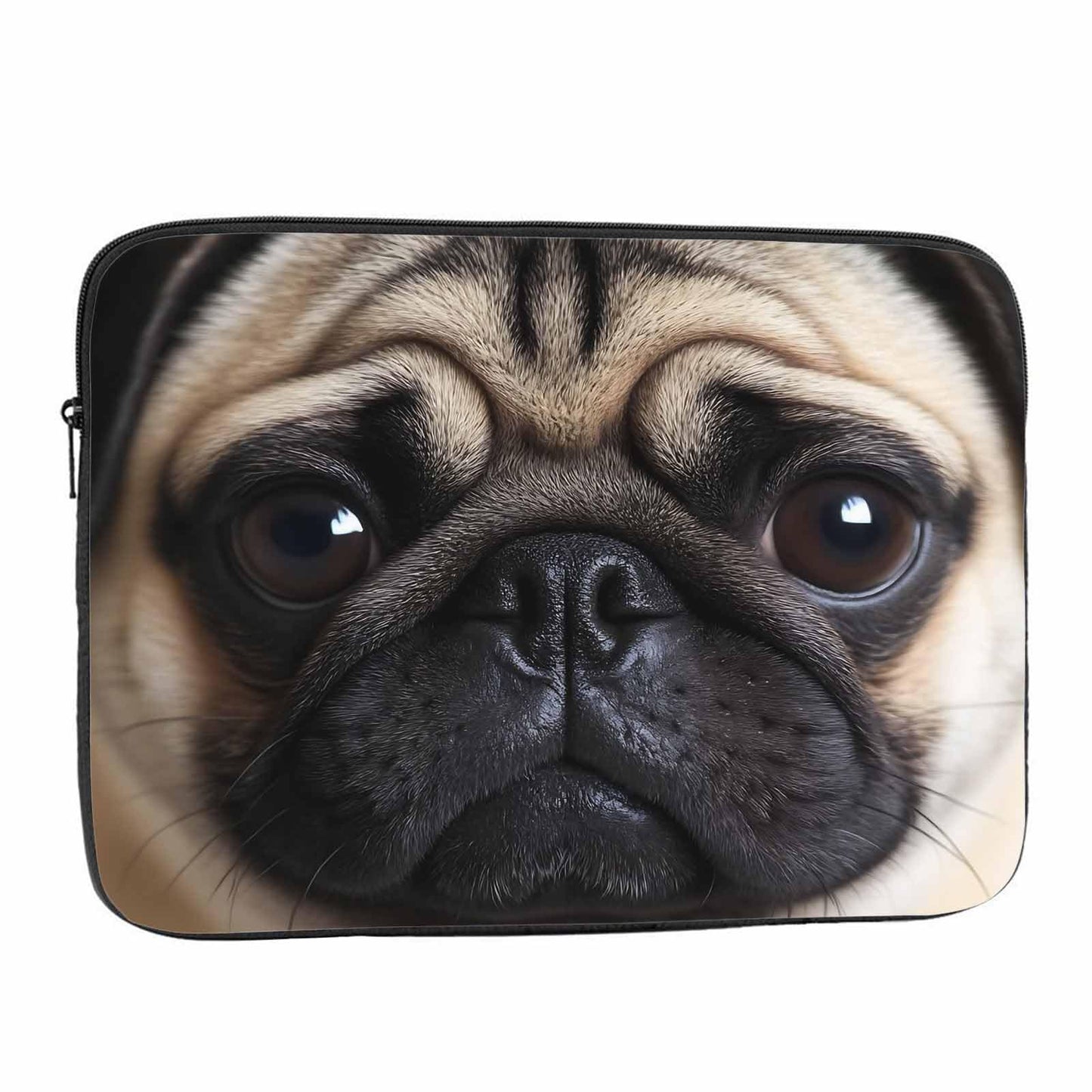 Nicokee Laptop Sleeve Bag 15.4 15.6 Inch,Funny Pug Dog Lovely Animals Cute Pet Puppy Protective Polyester Computer Cases Laptop Cover Briefcase Bag Tablet Travel Cover