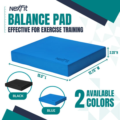 NexFit High-Density Balance Pad - Durable TPE Foam Balance Pad Physical Therapy , Foam Exercise Pad with Non-Slip Surface, Lightweight for Home & Gym Workouts, Core Strength & Balance Enhancement (Blue)