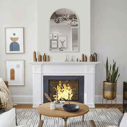 30" x 40" Silver Arched Mirror, Large Arch Bathroom Vanity and Wall Decor Mirror for Living Room, Bedroom, Entryway, Fireplace Mantel (Tempered Glass)