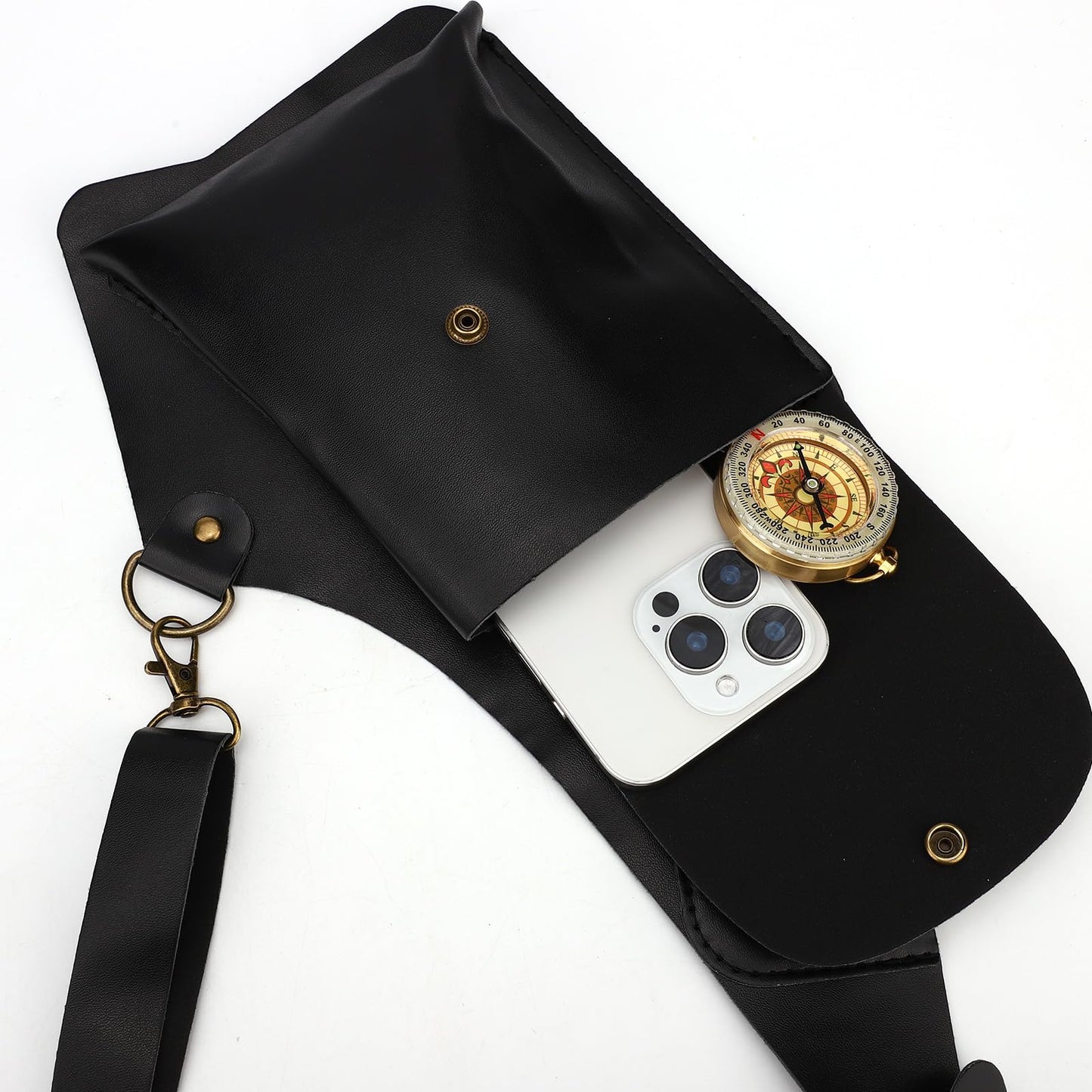 Sinbana Underarm Shoulder Bag for Men, Double Shoulder Waterproof Underarm Wallet with Adjustable Strap for Phone & Key (Black)