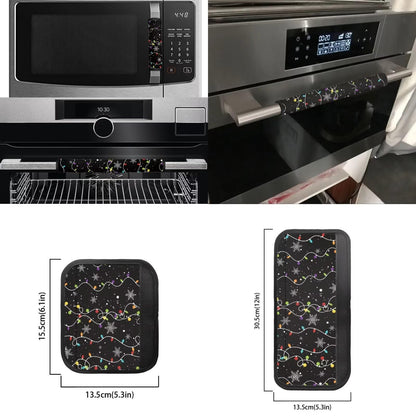 Yatixapu Christmas Lights Snowflakes Refrigerator Door Handle Covers Set of 6 Washable Appliance Handle Covers, Keep Your Kitchen Microwave Oven Dishwasher Clean Keep Off Smudges Fingerprint Oil Stain