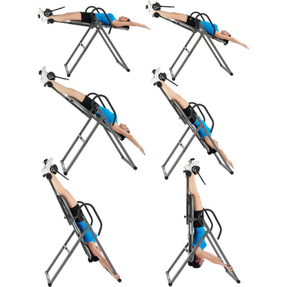 Innova Health and Fitness Inversion Table with Adjustable Headrest, Reversible Ankle Holders, and 300 lb Weight Capacity - Premium A