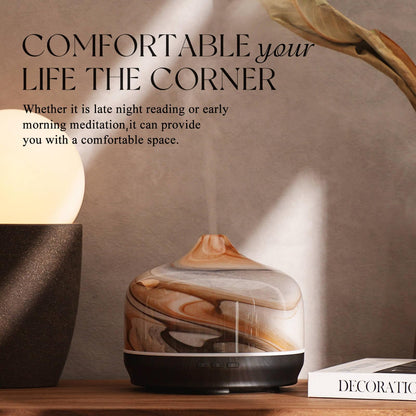 Porseme 500ml Essential Oil Diffuser, Aroma Ultrasonic Humidifier with Remote Control, BPA Free, Auto Shut-Off, Timer Setting for Large Room Sleeping Yoga