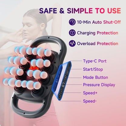 LOVMASSG 24-Heads Massage Gun Set for Full-Body Recovery, Deep Tissue Percussion Muscle Massager with 9 Modes, Quiet High-Power Back Massager for Gym, Office & Home,