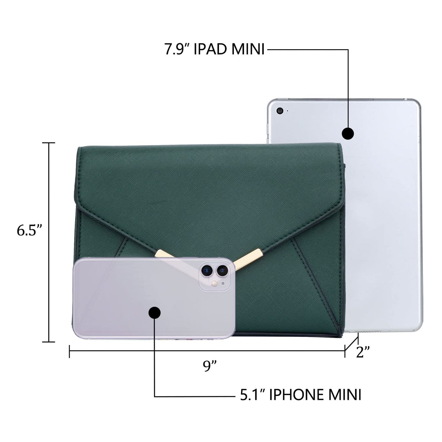 KKXIU Women Elegant Faux Leather Evening Envelope Clutch Purse Foldover Bags for Party Wedding Prom (A-Olive)