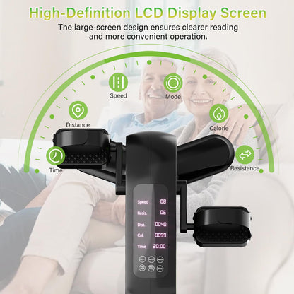 HOWHAI Mini Exercise Bike, Motorized Under Desk Pedal Exerciser Leg/Arm Cycle for Senior, Auto&Manual Mode, Adjustable Speed, LCD Display, Remote Control