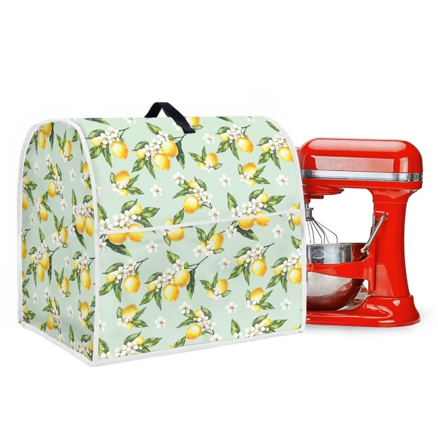 HUISEFOR Lemon Mixer Cover for Kitchen Aid 4.5-5 Quart Stand Mixers, Universal Kitchen Appliance Dust Cover Washable Dustproof Cloth Cover with Pocket for Kitchenware Gift for Holiday