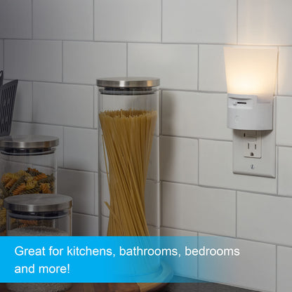 GE Ultrabrite Dimmable Sconce LED Night Light GEPlug-In, Energy Efficient, Dusk-to-Dawn Sensor, Adjustable Brightness, Ideal for Bedroom, Bathroom, Hallway, Nursery, White, 45123, 1 Pack,