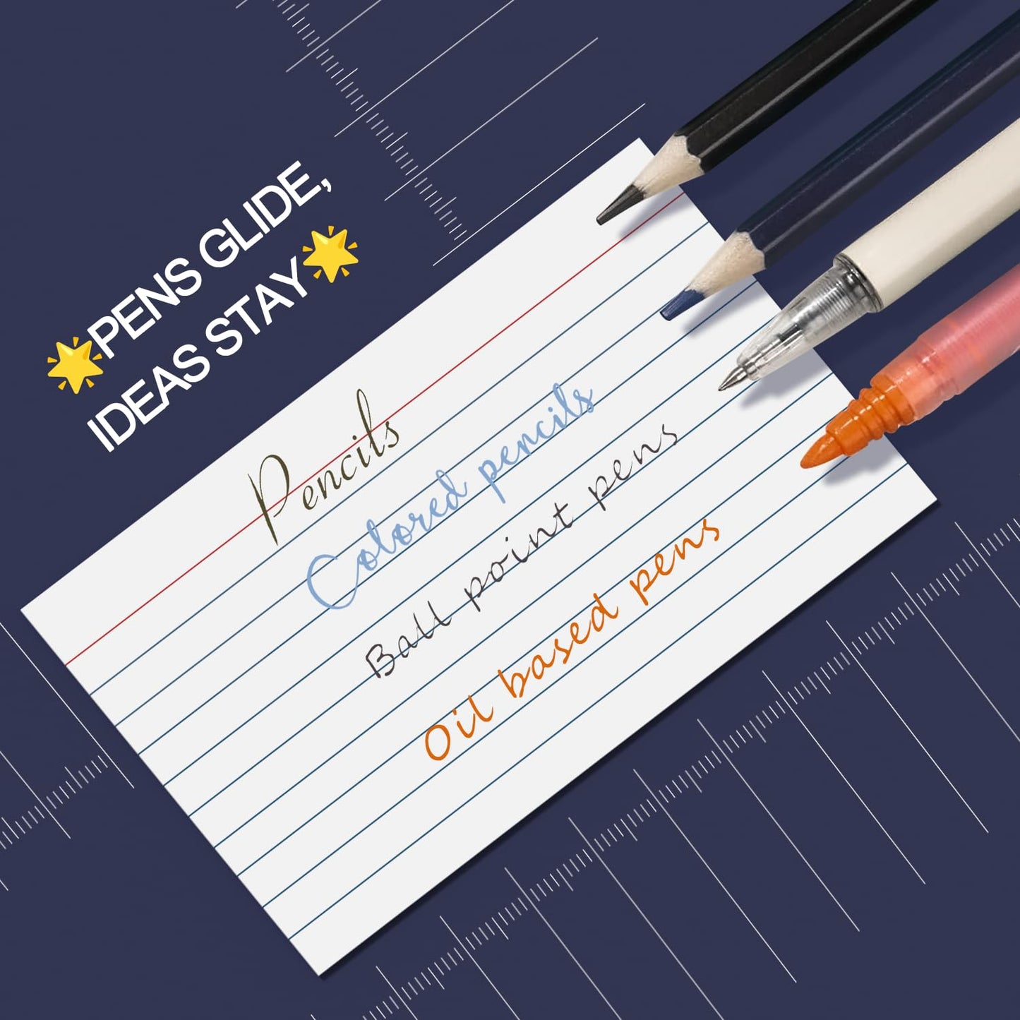 Index Cards 3x5 Inch - 600 Count, Ruled Index Flash Cards for Studying, Lined Index Note Cards 3x5 Flashcards, Notecards 3 x 5 Lined Small Index Cards Ruled White 3x5 Cards for Office, School, Home