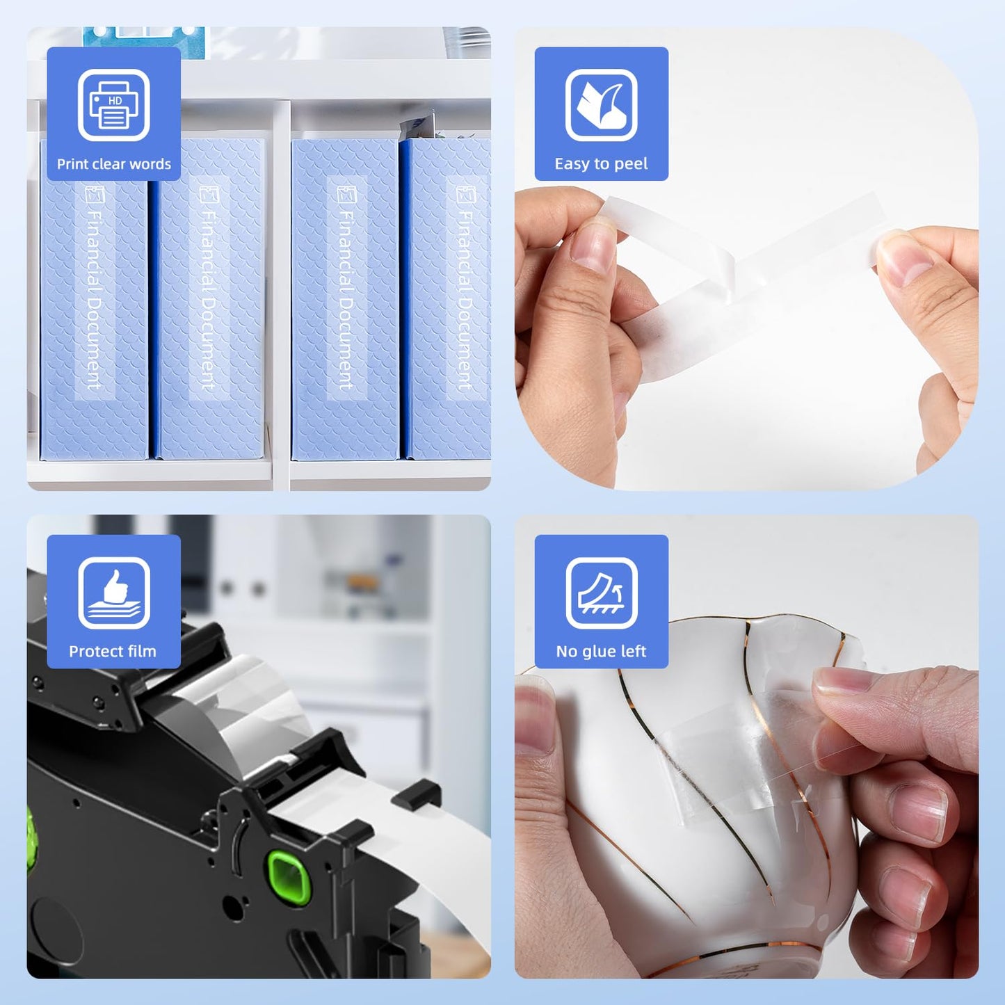 18mm White on Clear Tape Compatible with Brother P Touch Tz Tze-145 3/4"(0.7") Laminated Label Maker Refill for PT-D410 D400 P700 E550, 3-Pack Label KINGDOM Tape