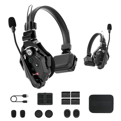 Hollyland Solidcom C1 9-Person Wireless Headset Intercom System with Base Station & 9 headsets, 1.9GHz Full-Duplex Team Communication with AB Grouping Cloud Meeting Announcement Expandable Connection