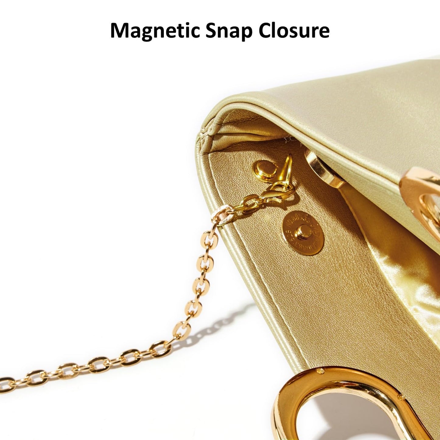 DETARA Clutch Purses for Women Cut Out Handle Clutch PU Leather Evening Bag Elegant Purse for Women Formal Wedding Party (Gold P032G)