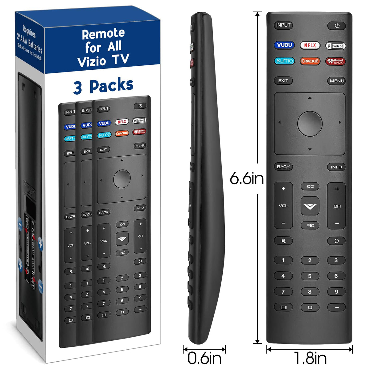 3 Pack Remote Replacement for All VIZIO Smart TV Remote, Compatible for VIZIO Remotes Control Replacement