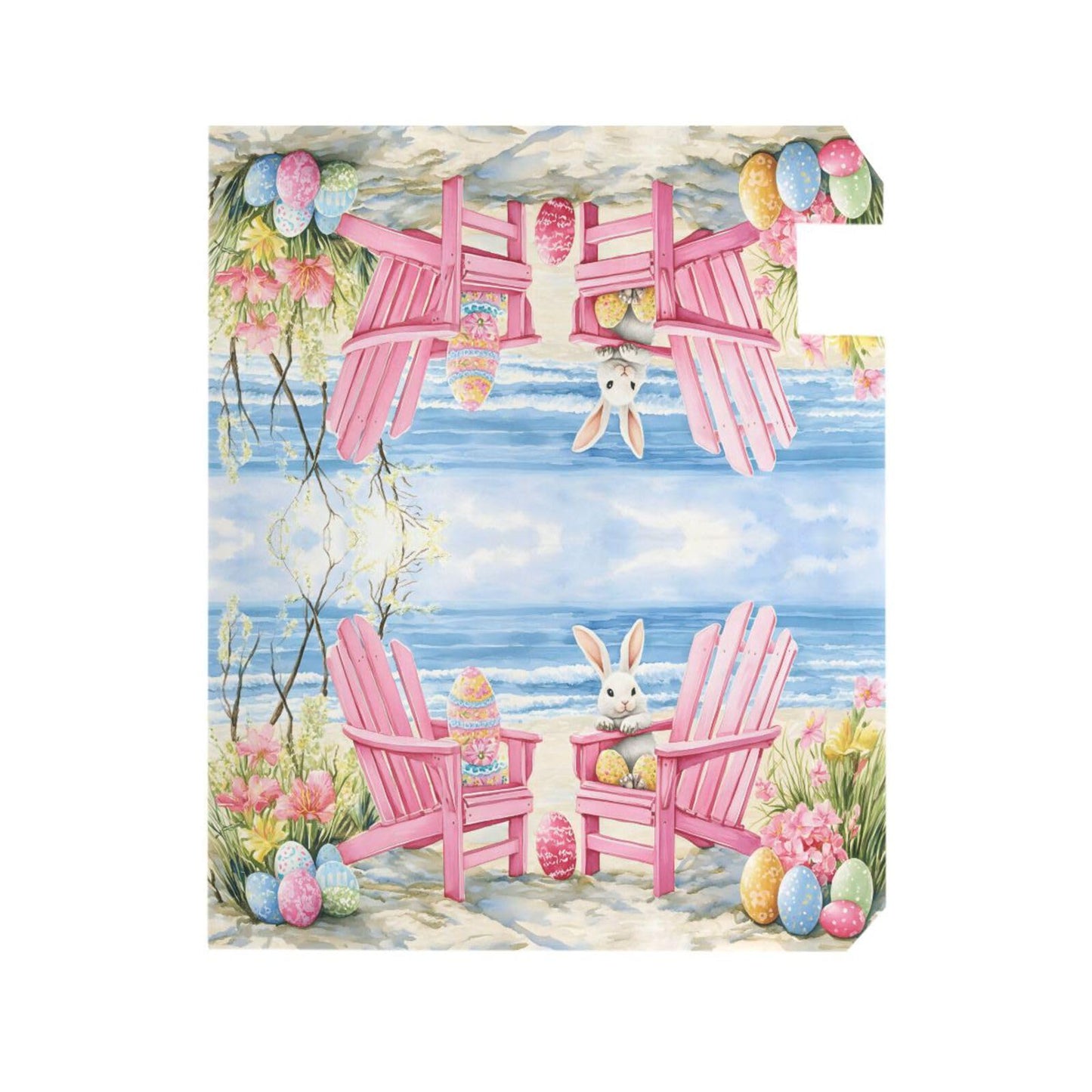 ALAZA Easter Sea Pink Chair Magnetic Mailbox Cover Easter Bunny Eggs MailWraps Garden Yard Home Decor for Outside Oversized-25.5" x20.8"
