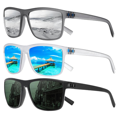 Square Polarized Sunglasses for Men and Women Lightweight Frame Sun Glasses with UV Protection