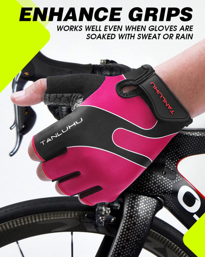 Tanluhu Cycling Gloves - Mountain Bike Half Finger Road Riding Gloves, Breathable, Shock-Absorbing, for Men and Women