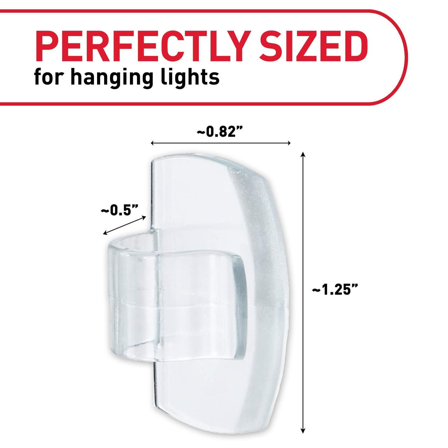 Command Outdoor Light Clips, 20 Clear Clips and 24 Command Strips, Damage-Free Hanging Outdoor Light Clips with Weather Resistant Strips, Wall Clip for Hanging Outdoor Lights and Cable Management
