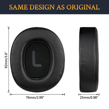 SOULWIT Earpads Replacement for JBL Tune 700BT, 710BT, 720BT, 750BTNC, 760NC, 770NC Wireless Over-Ear Headphones, Ear Pads Cushions with Soft Protein Leather and High-Density Foam - Black