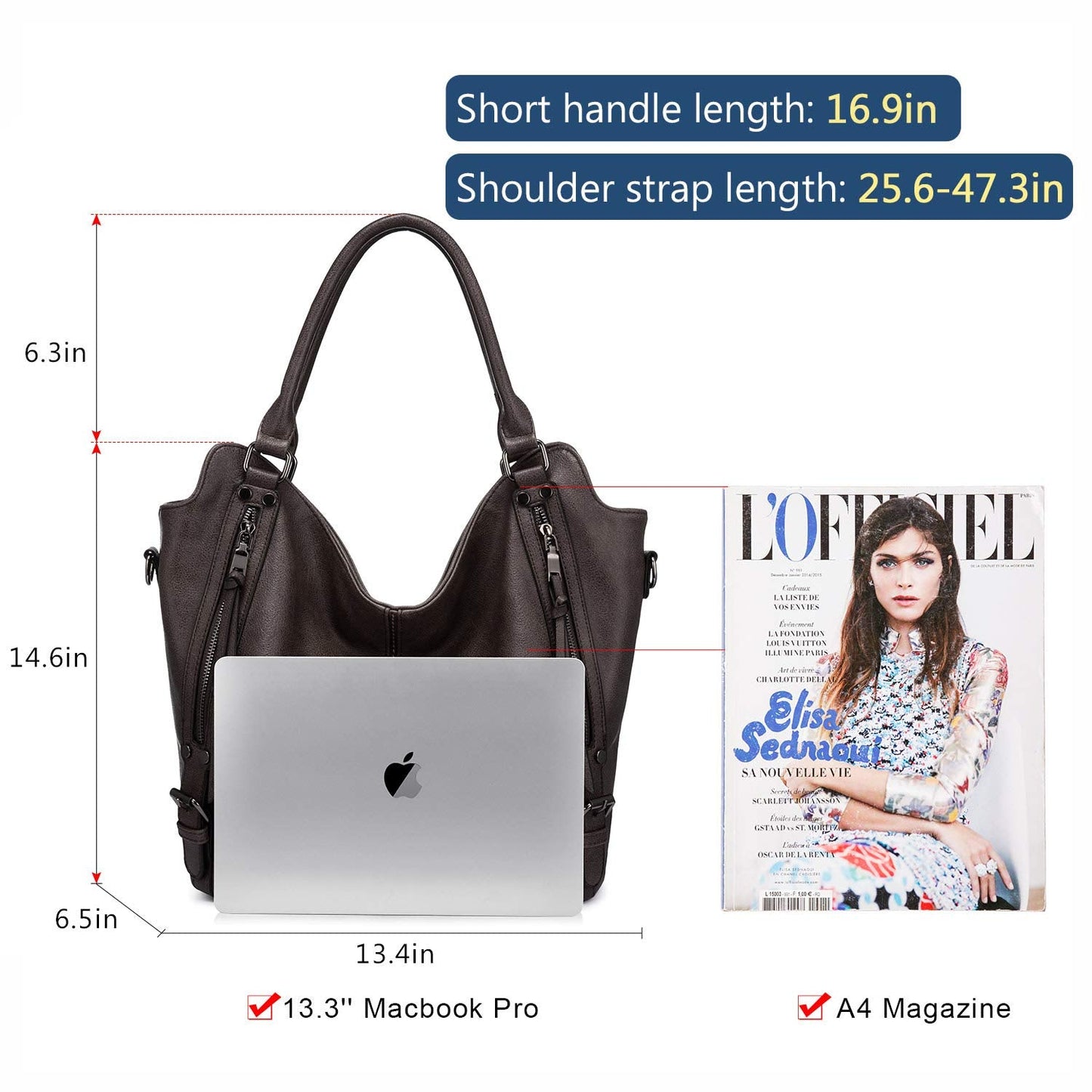 Tote Bag for Women PU Leather Shoulder Bags Fashion Hobo Bags Large Purse and Handbags with Adjustable Shoulder Strap