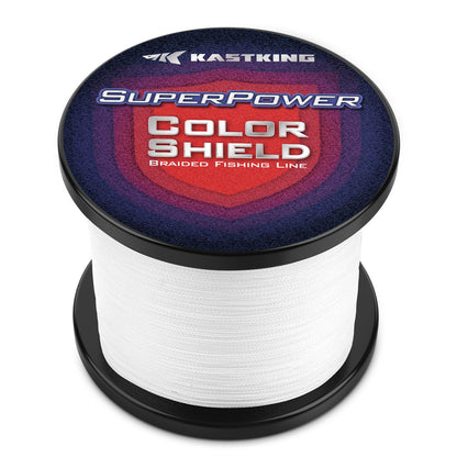 KastKing Superpower ColorShield Braided Fishing Line, White, 65LB, 150Yards, X4