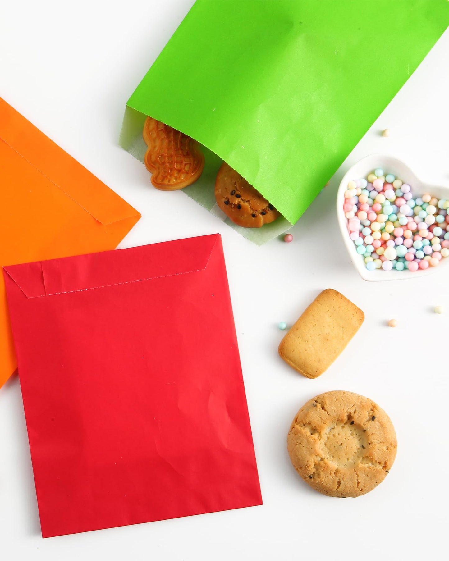 KEYYOOMY 4x6 Inch Paper Treat Bags Blue Candy Bags 100 Pack Candy Buffet Bag Small Paper Cookie Bag for Halloween Christmas Party (100 CT, 4x6 Inch)