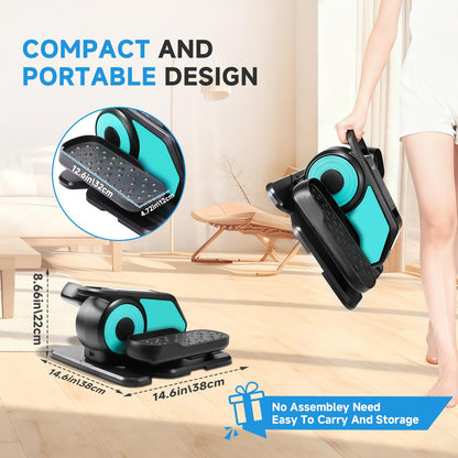 AODI Under Desk Elliptical Machine, Leg Exerciser for Seniors Adults, Adjustable Speeds Elliptical Trainer with Remote, Quiet & Portable Mini Seated Pedal Exerciser for Home Office Use