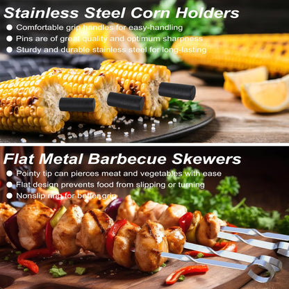 POLIGO 26PCS BBQ Accessories for Outdoor Grill Utensils Set Stainless Steel BBQ Tools Grilling Tools Set for Birthday Fathers Day Dads Presents, Barbecue Accessories Ideal Grilling Gifts for Men Women