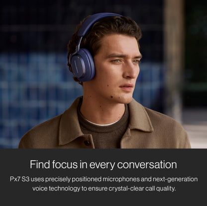 Bowers & Wilkins Px7 S3 Wireless Headphones Over Ear Noise Cancelling, Active Noise Cancelling & Transparency Mode, Hi-Res Sound, Bluetooth, 30-Hr Playtime, Quick Charge, Anthracite Black